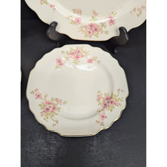 LIDO W.S. George White Made in The U.S.A. Peach Blossom Vintage Dishware 4 Piece - Picture 7 of 11